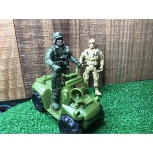 2 Army Action Figures With ATV